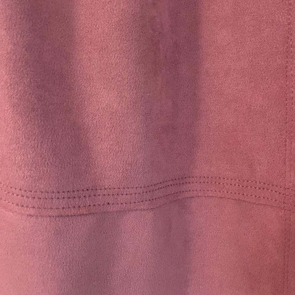 Philosophy Pink Faux Suede Open Front Coat Modern Minimalist Design (M) - Picture 2 of 12